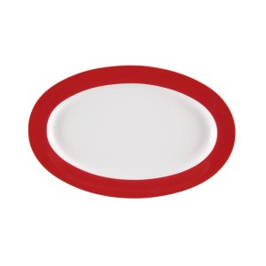 Serveerschotel ovaal Robijnrood 250mm